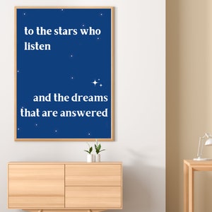 To The Stars Who Listen Poster, ACOTAR Poster, Velaris, A Court of Mist and Fury, Night Court Print, Wall Art