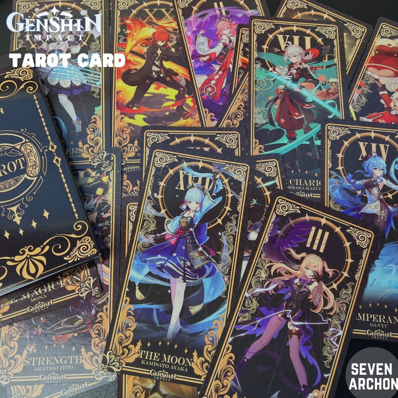 Genshin Impact Tarot Cards Genshin Tarot Cards Cute Aesthic - Etsy