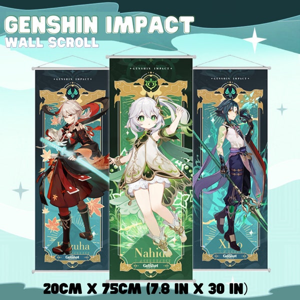 Genshin impact wall scroll, Genshin impact wall banner, genshin impact banner scroll, genshin impact wall poster, genshin hanging poster