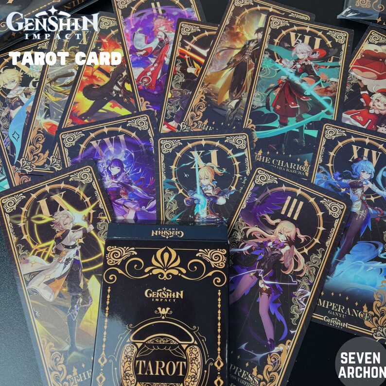 Genshin Impact Tarot Cards Genshin Tarot Cards Cute Aesthic Etsy
