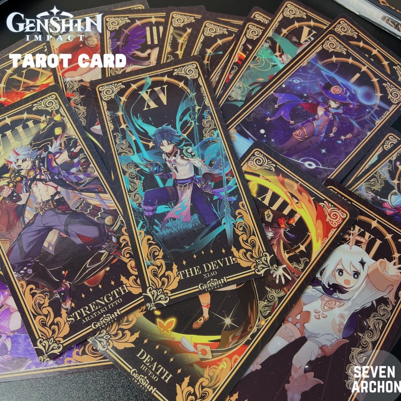Genshin Impact Tarot Cards Genshin Tarot Cards Cute Aesthic Etsy