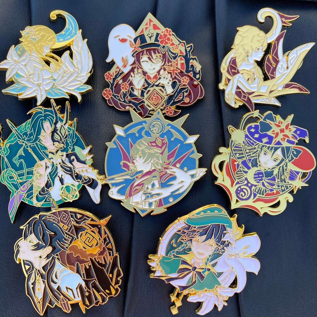 Genshin Impact Enamel Pin, Genshin Impact Large Enamel Pins, Genshin