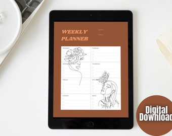 Digital Weekly Planner, Printable Planner, Girly Planner for Weekly Use ...