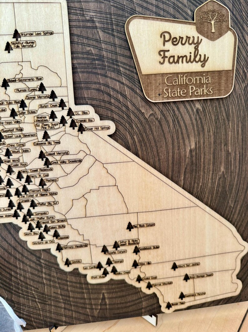 California State Parks Wooden Map – Adventure Travel Tracker - Etsy