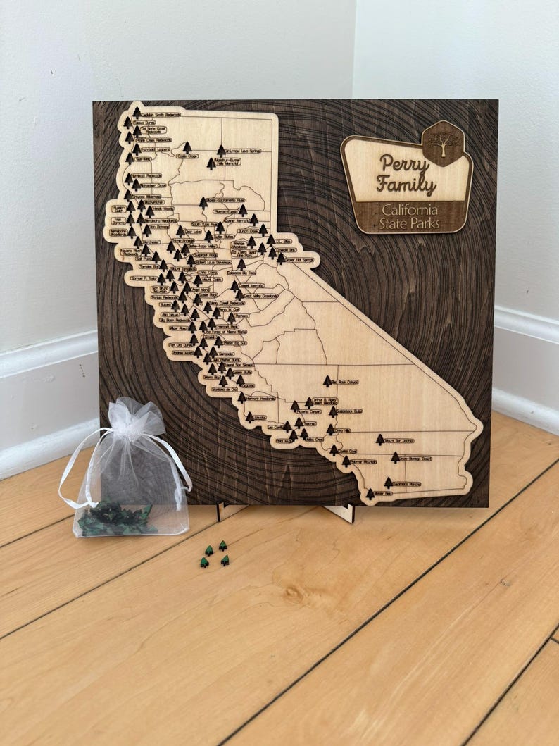 California State Parks Wooden Map – Adventure Travel Tracker - Etsy