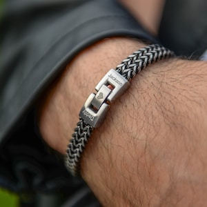 Men's Personalised Stainless Steel Bracelet • Engraved • Stainless Steel • Personalized Bracelet • Hidden Message