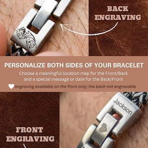 Men's Personalised Stainless Steel Bracelet Engraved Stainless Steel Personalized Bracelet Hidden Message image 3