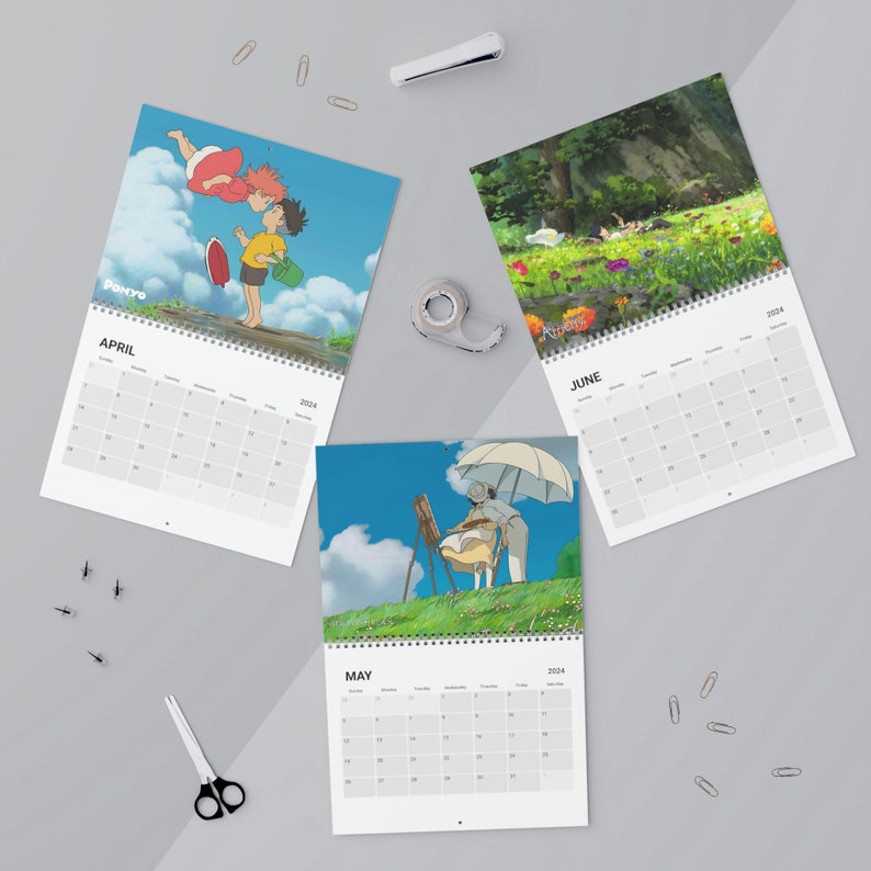 Studio Ghibli 2024 Calendario de pared / El viento se Etsy España