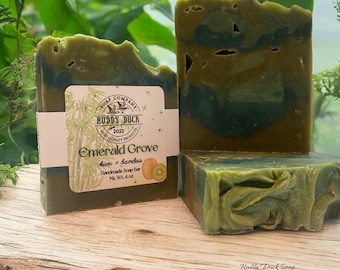 Emerald Grove Soap Bar: Kiwi Bamboo Scent, Handmade