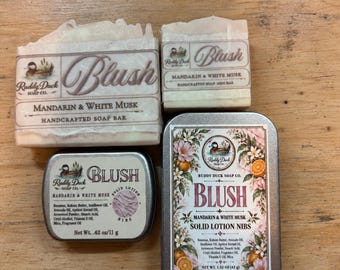 Blush Mandarin and White Musk Soap Bar and Lotion Nibs