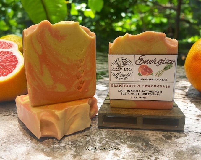 Energize - Grapefruit and Lemongrass Invigorating Handmade Soap Bar