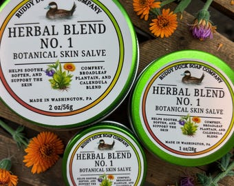 Herbal Blend No. 1 Salve Calendula, Comfrey & Plantain Infused Oils