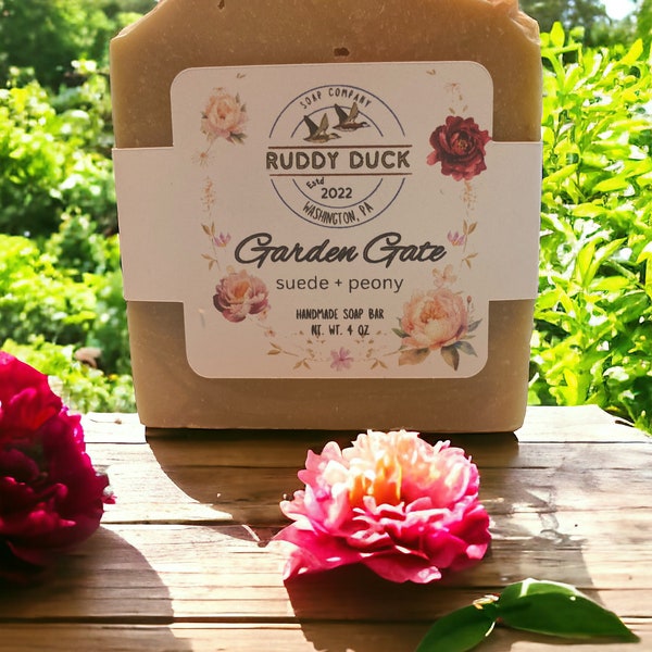 Garden Gate - Scented in Suede and Peony Handmade Soap Bar