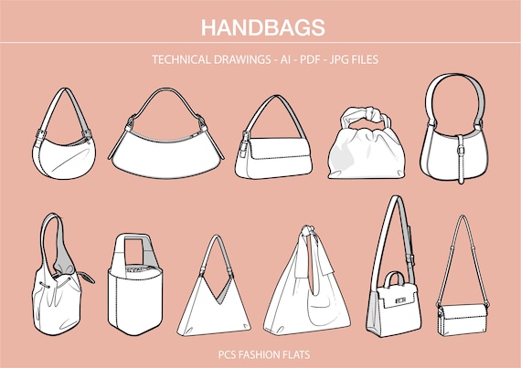 Chanel Small HOBO Bag PNG Icon Vector Digital Illustration Coloring Page |  de Cor's