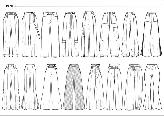 Cargo Pants Ai, Wide Leg Pant, Technical Flat Drawing, Trouser CAD, Pants Ai, Illustrator Drawing, Fashion CAD Drawings, Ai Fashion Drawing - Etsy Israel Cargo Pants Ai, Wide Leg Pant, Technical Flat Drawing, Trouser CAD, Pants Ai, Illustrator Drawing, Fashion CAD Drawings, Ai Fashion Drawing - Etsy Israel