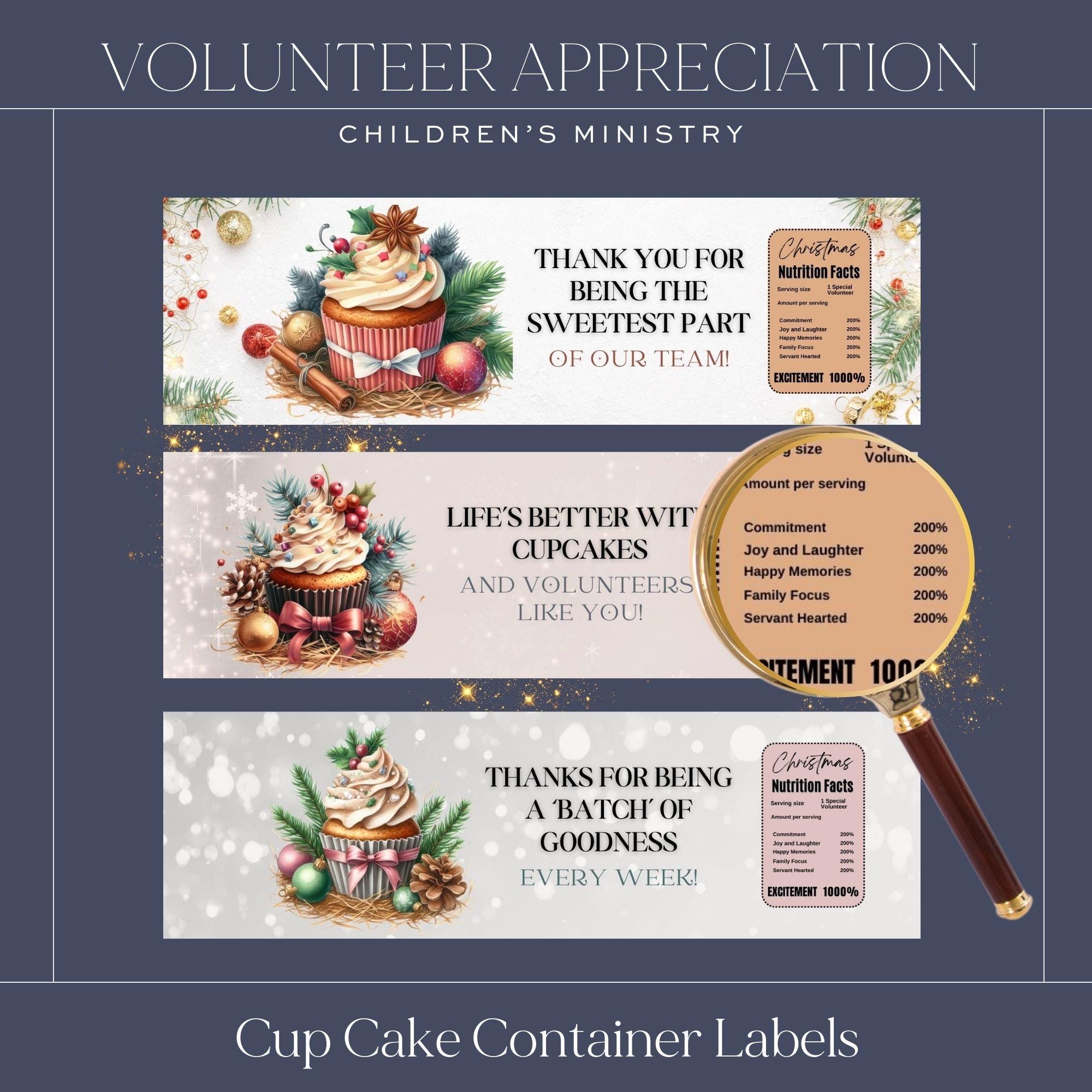 Printable Cupcake Container Labels for Children’s Ministry Volunteers ...