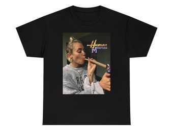 Miley Cyrus/Hannah Montana Lustiges Rauchen Unisex T-Shirt