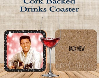 Elvis Presley Music Coasters Single or Set of 4 in a Gift Box