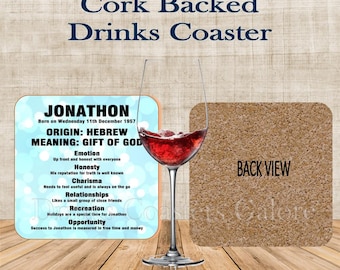 Personalised Name Meaning Drinks Coasters