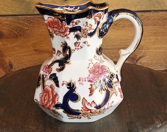 Schöne Vintage Masons Englisch Keramik Mandalay blau Sechseckiger Krug mit breitem Boden C1950s (wie in Downton Abtei in super Zustand zu sehen