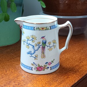 Beautiful Vintage Nelson Ware Ceramic  Bird of paradise and floral Cream/milk/water jug C1940s in lovely condition