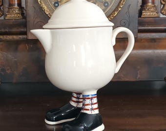 ＊Carlton ware walking Tea Pot＊ VTG Carlton Ware Glossy English Walking Tea Pot Mary Janes