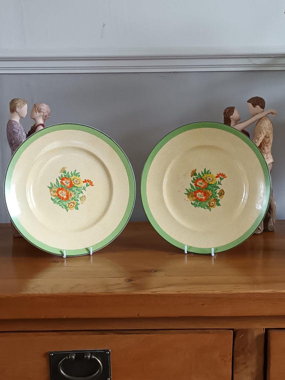 Beautiful Rare Vintage English Ceramic Large Dinner Plates