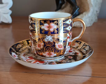 Vintage Royal Crown Derby Traditional Imari 2451 Cup and Saucer