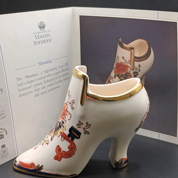 Beautiful rare Princess Royale Miniature Masons Mandalay Ceramic Ornamental bone china boot by Compton & Woodhouse, in lovely condition