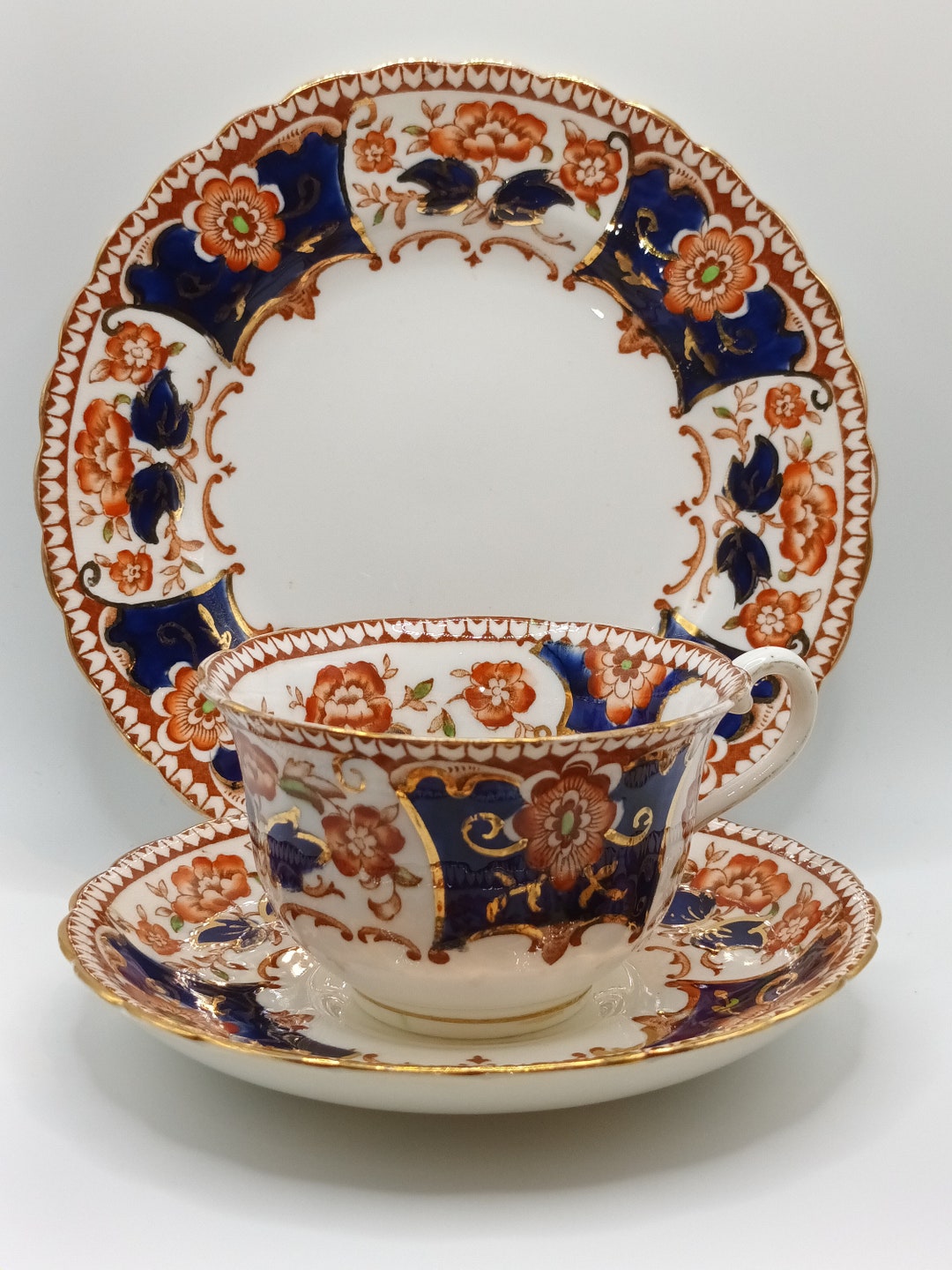 1940 年代の美しい希少なヴィンテージ英国トスカーナ陶器トリオ、状態