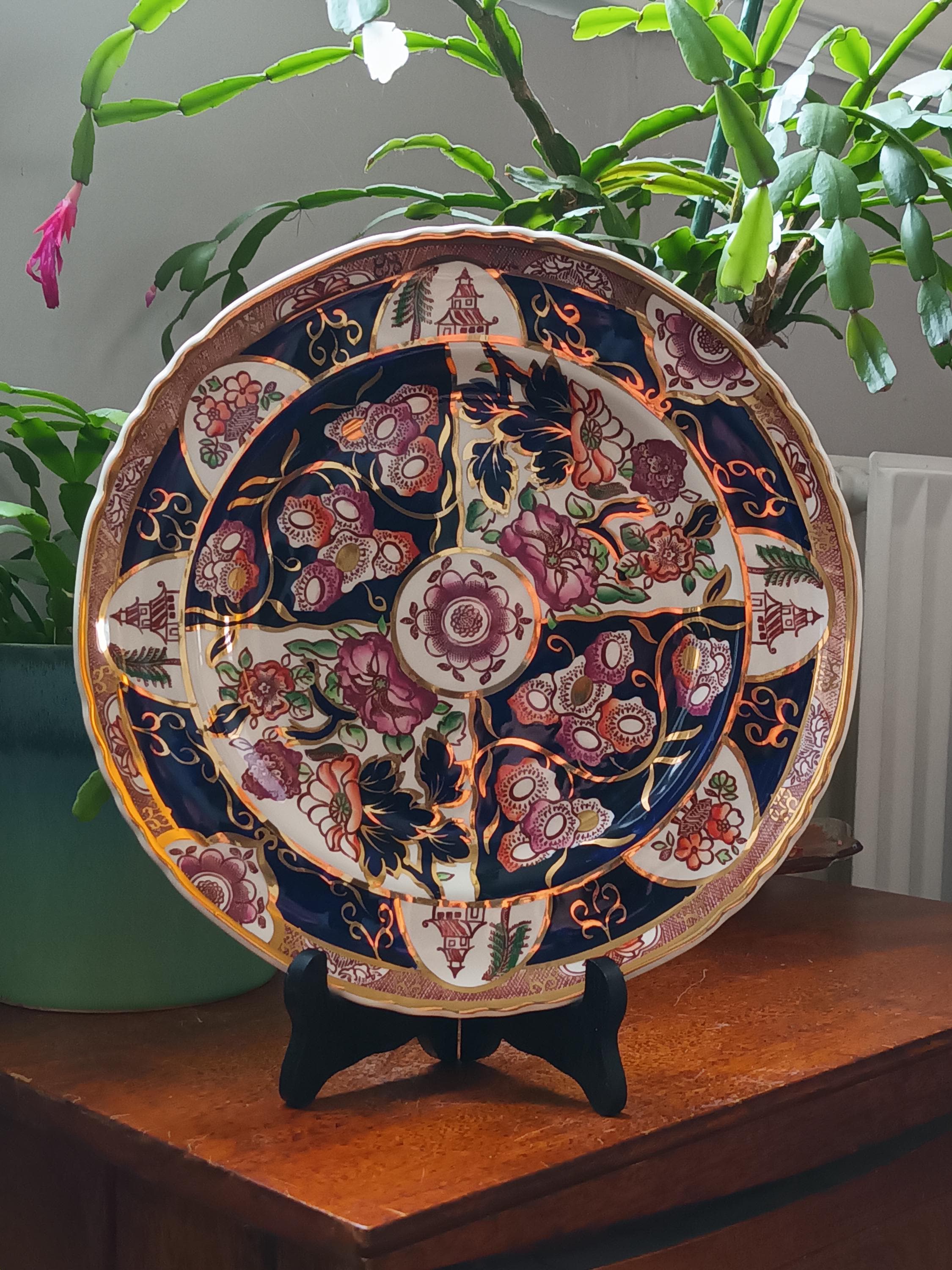 Beautiful rare Vintage Masons ironstone "Penang" lovely imari style pattern decoration  Large Dinner plate C1990s in super condition