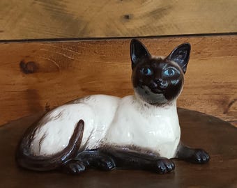 Vintage Porcelain Cat [1970s] Ronzan Italy, Lenci Style Figurine