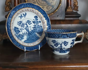 Antique Nikko Double Phoenix Porcelain Teacup Arita, Japanese