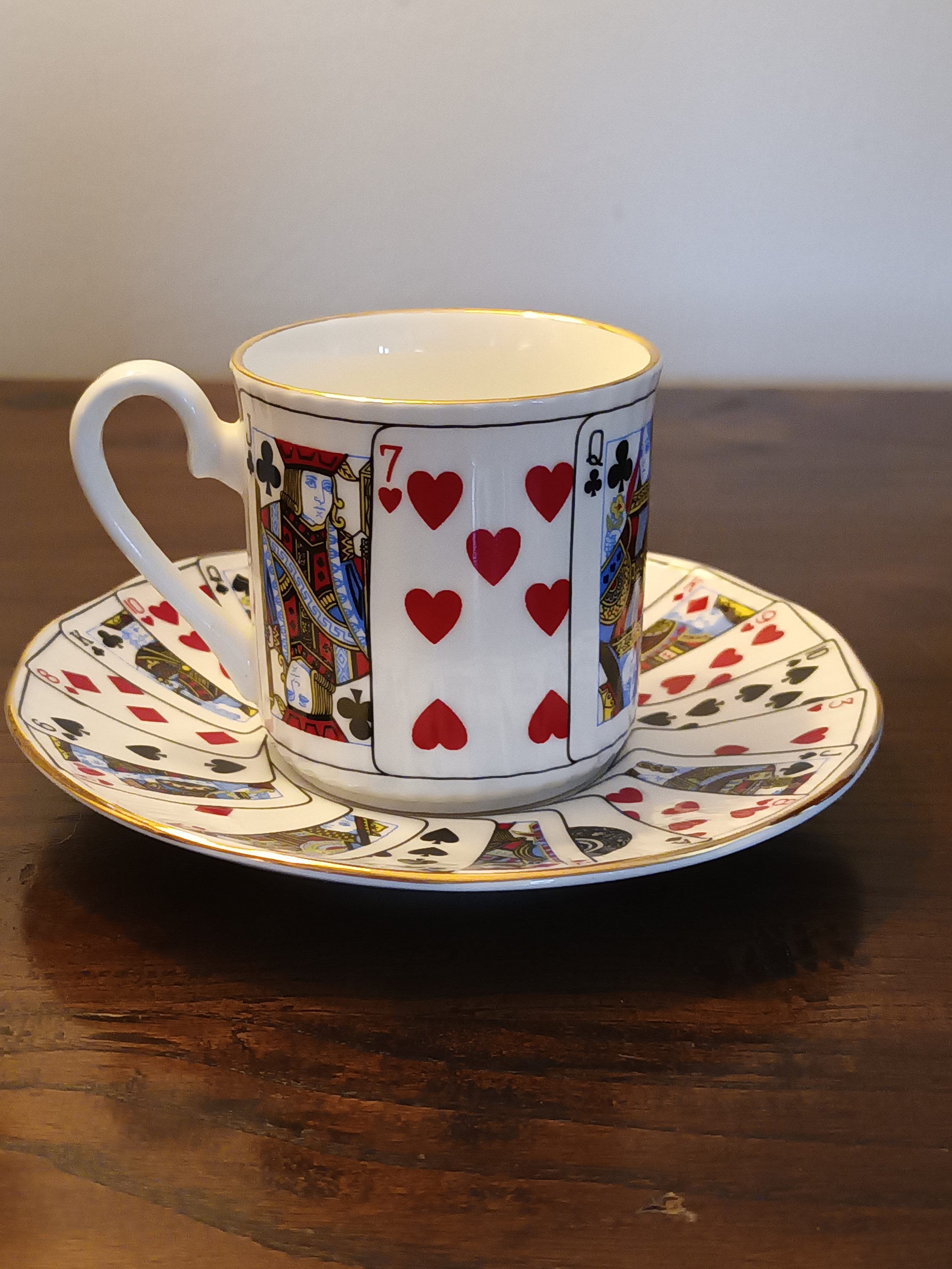 Playing Card Tea Set Beautiful Vintage Staffordshire Elizabethan Fine Bone China Playing ...