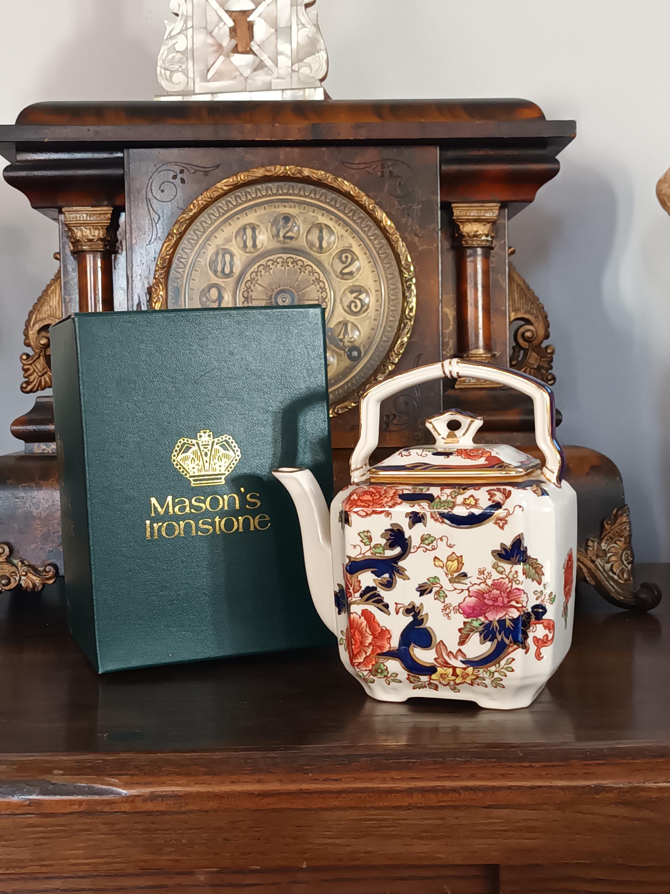 Beautiful Rare Boxed Vintage Masons Ironstone Mandalay Blue Square