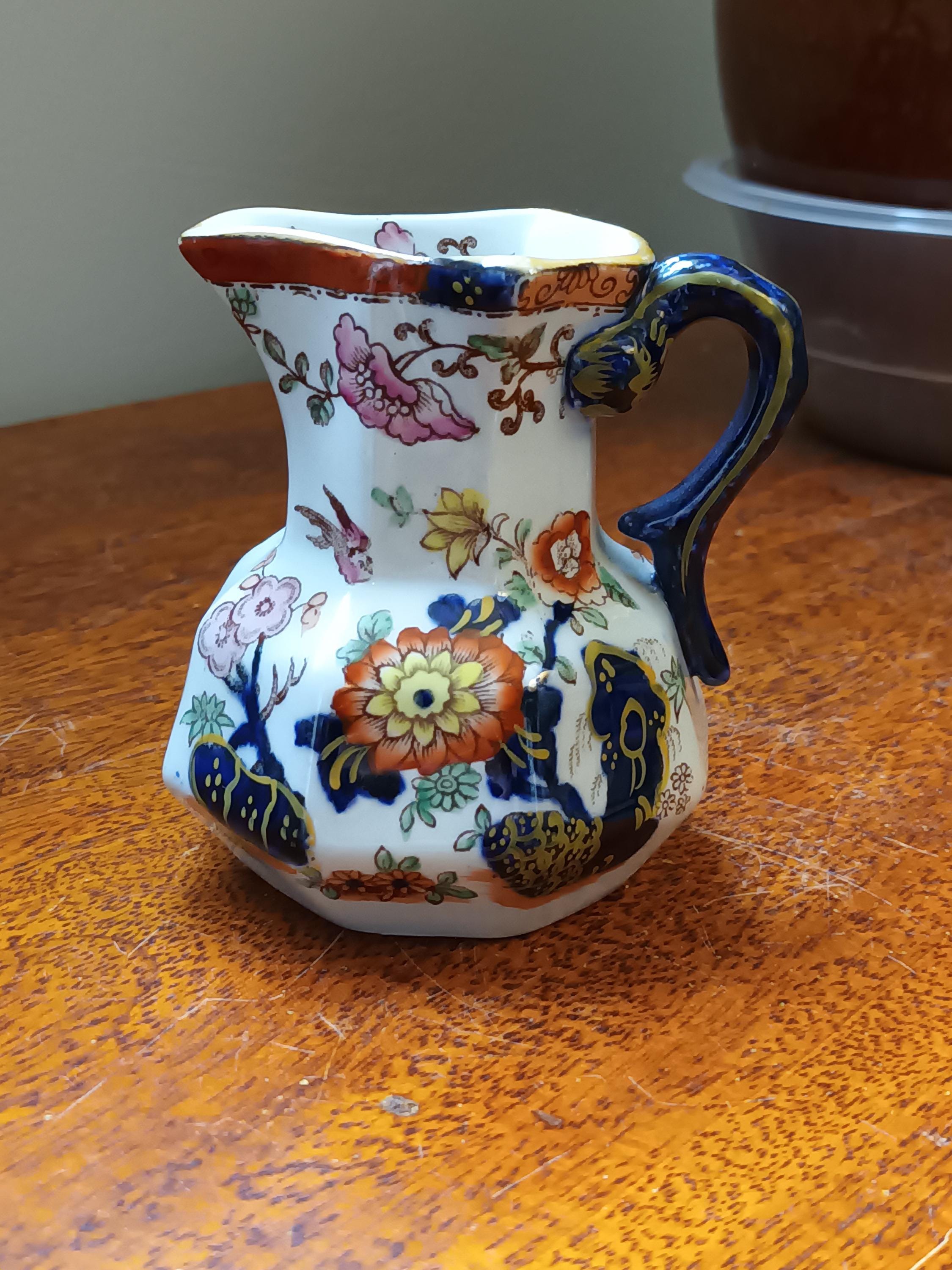 フランス アンティーク ホーロー ピッチャー ジャグ ポルカ ドット