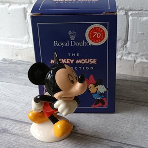 Beautiful rare Boxed Hard To Find Vintage Royal Doulton Mickey Mouse Disney's 70th Anniversary Edition Figurine in fabulous condition image 9