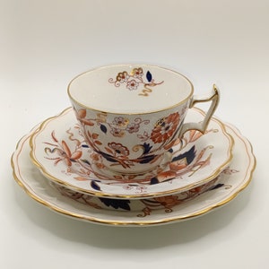 Beautiful Vintage Fresian Booths Trio set  Cup Saucer and tea plate . pattern A8022 Floral Gold Trim Scalloped  C1920s in lovely condition