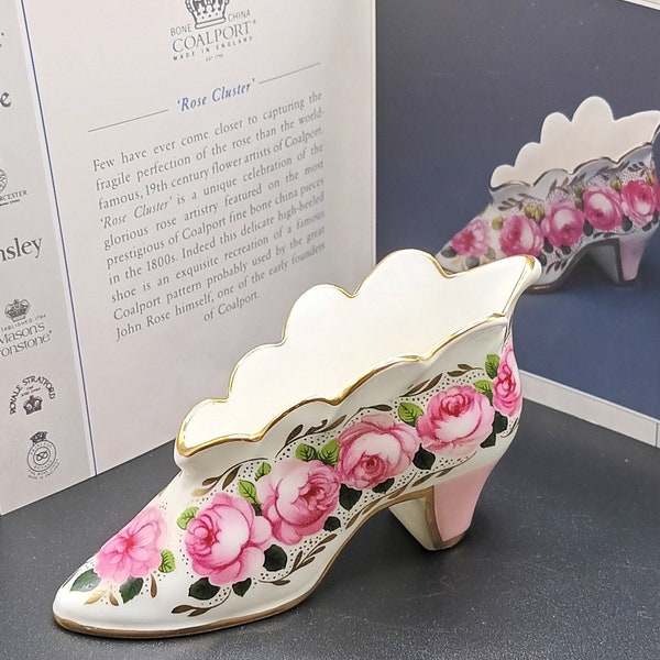 Beautiful rare Princess Royale Miniature Coalport" Rose Cluster "Ceramic Ornamental bone china boot by Compton & Woodhouse, lovely condition