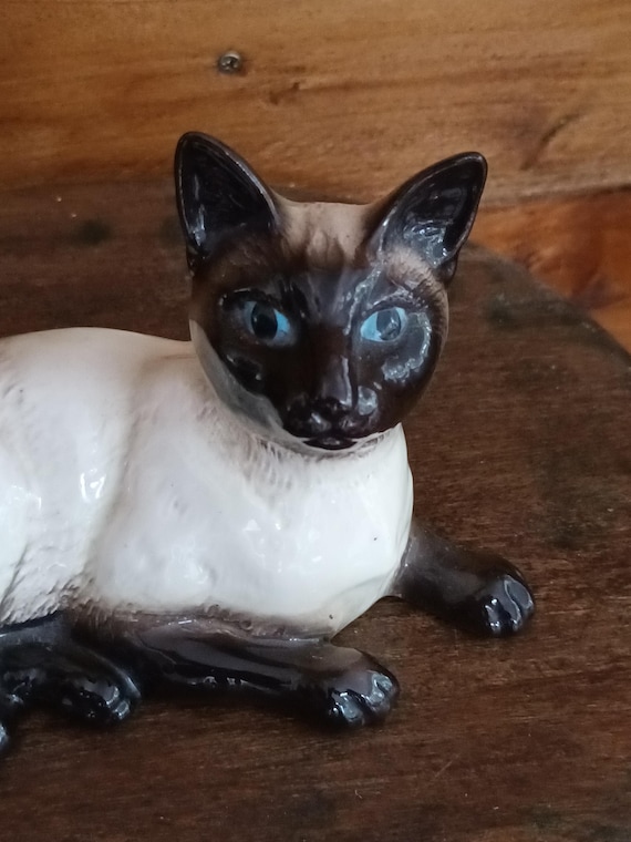 美しい希少なヴィンテージの大型ベスウィック英国製陶器製シャム猫