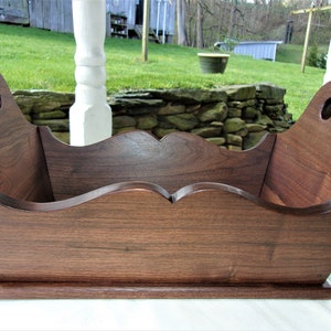 Beautiful Primitive Scalloped Dough Box in Solid Black Walnut