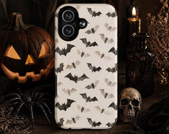 Telefoonhoesje met aquarel vleermuispatroon Stevig magnetisch hoesje | Halloween-goblincore