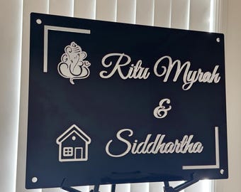 Letreros personalizados con el nombre de la casa Hindhu Ganesha
