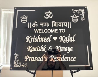 Letreros personalizados con nombre para casa (Ganesha hindú)