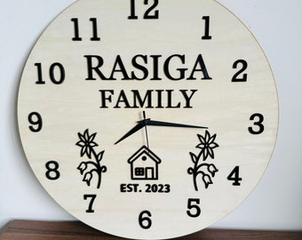 Reloj de pared de madera personalizado