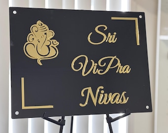 Letreros personalizados con el nombre de la casa Hindhu Ganesha
