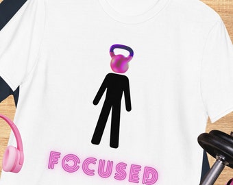 Focused Kettlebell Gym Shirt, Unisex Cotton Workout Tee