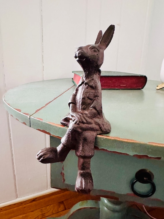 Heavy Rabbit Sitter, Holiday gift, garden decor, desk/table decor, indoor/outdoor decor
