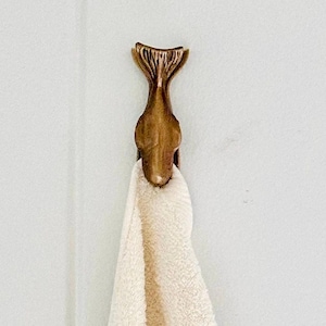 Vintage Solid Brass Whale Clip - Hand towel clip, Calendar holder, book clip
