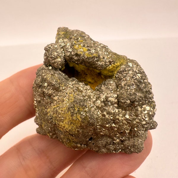 New Find! Pyrite on Yellow Matrix Rock from Pakistan | So cool, A Rare Oddball Formation